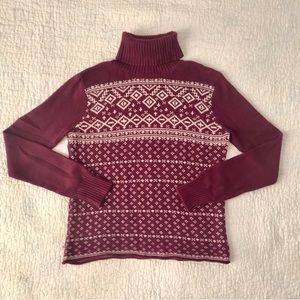 OshKosh, Vintage, Cashmere / Cotton Blend, ,Turtleneck Sweater Fair Isle Pattern